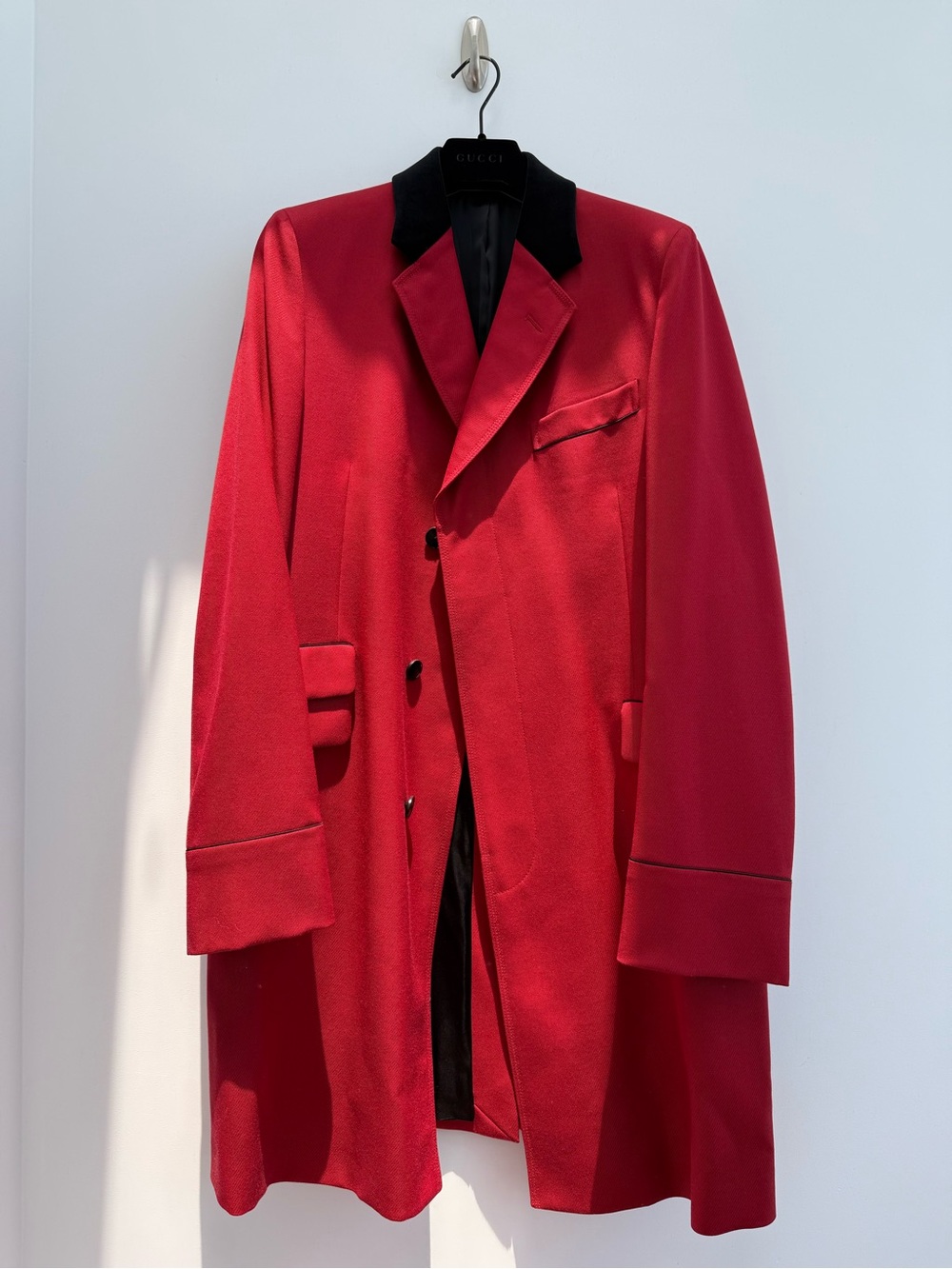 GUCCI Alessandro Michele Era Red Velvet Collar Opera Coat / Long Blazer 